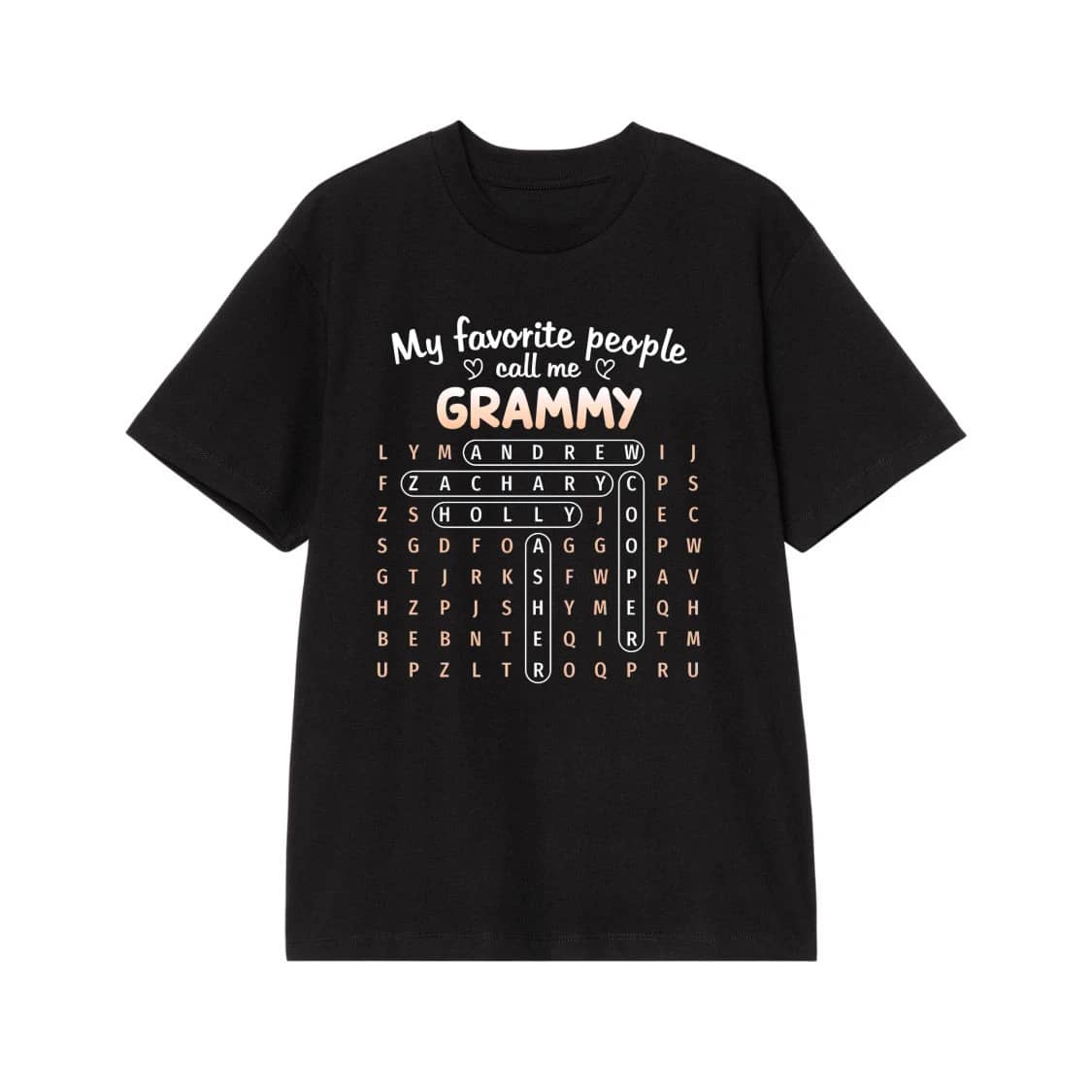 My Favorite People Call Me Grandma Custom Word Search T-Shirt