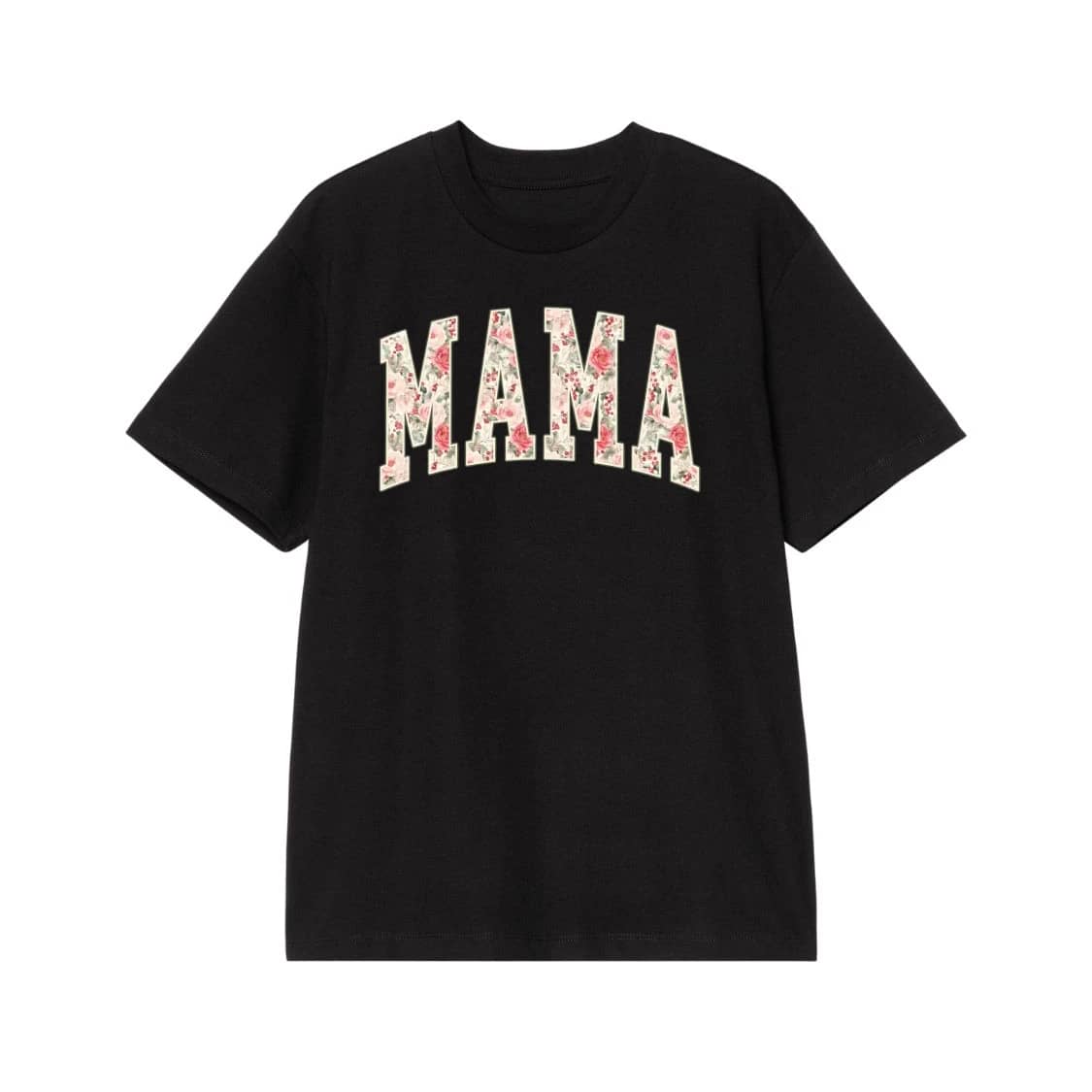 Floral Varsity Letter Family T-Shirt For Mama, Mimi, Auntie, Grandma