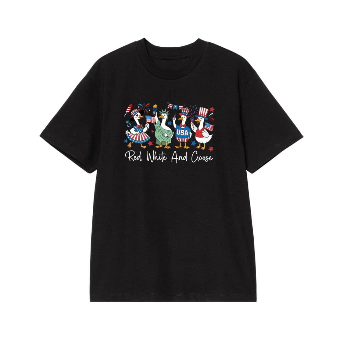 Red White And Goose Funny Patriotic 4th Of July Geese T-Shirt