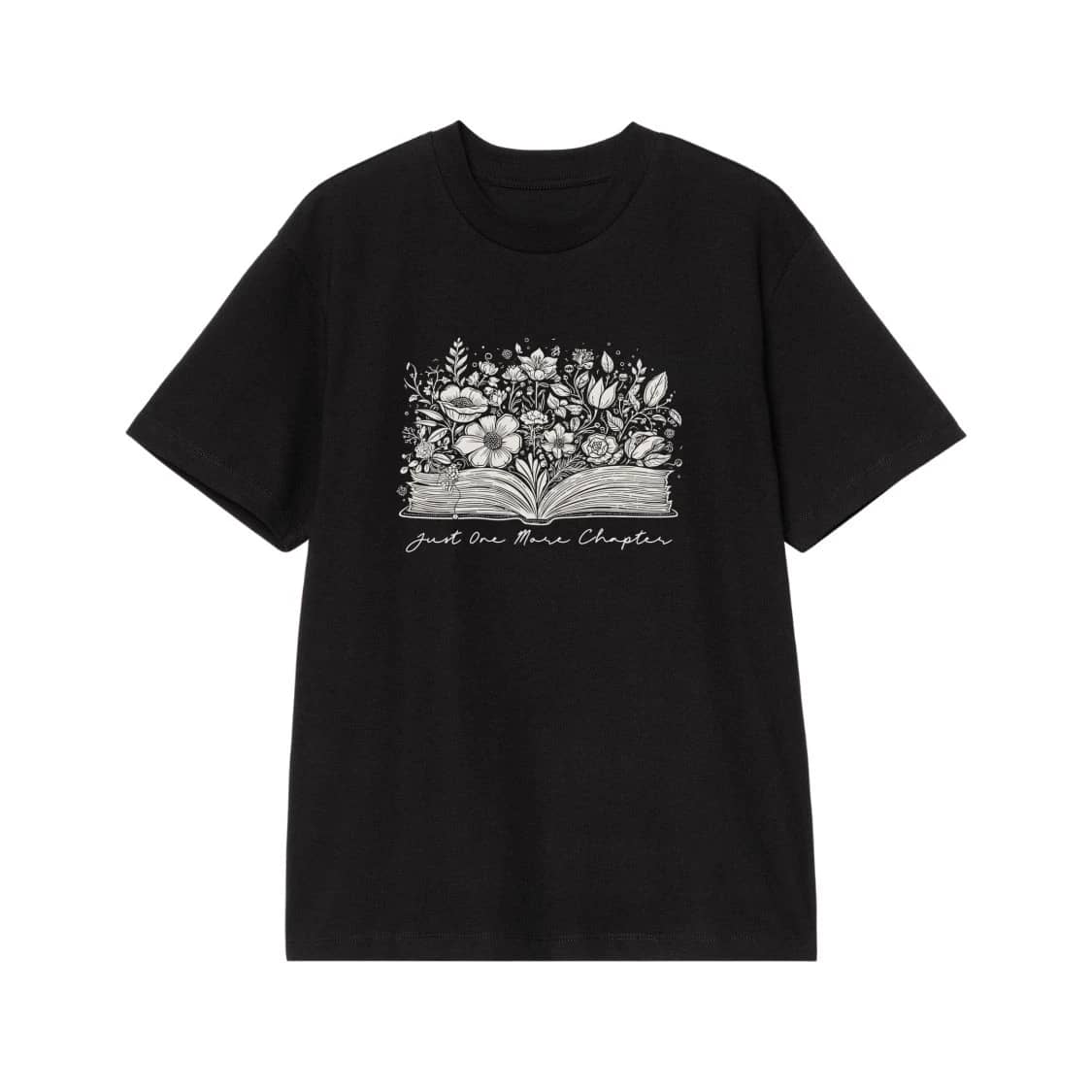 Just One More Chapter Floral Open Book T-Shirt