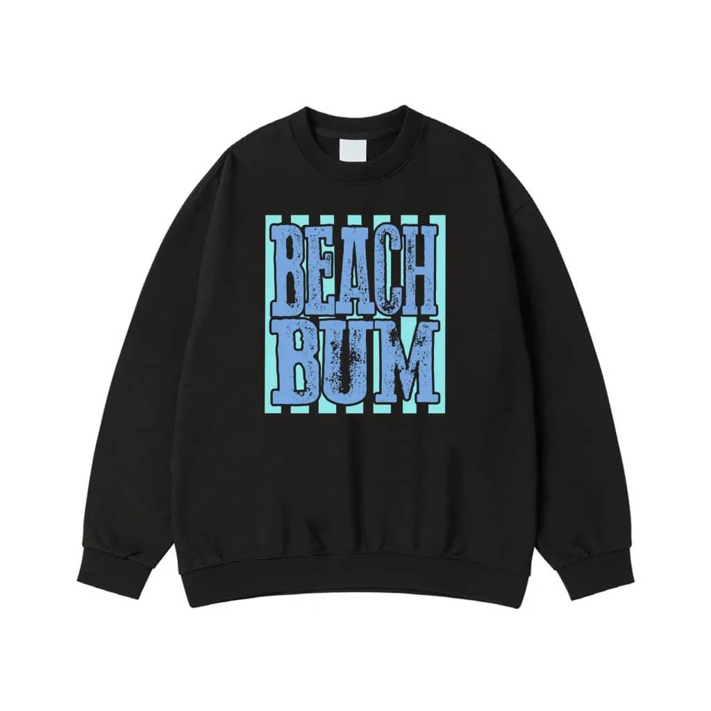 Beach Bum Distressed Text Summer T-Shirt