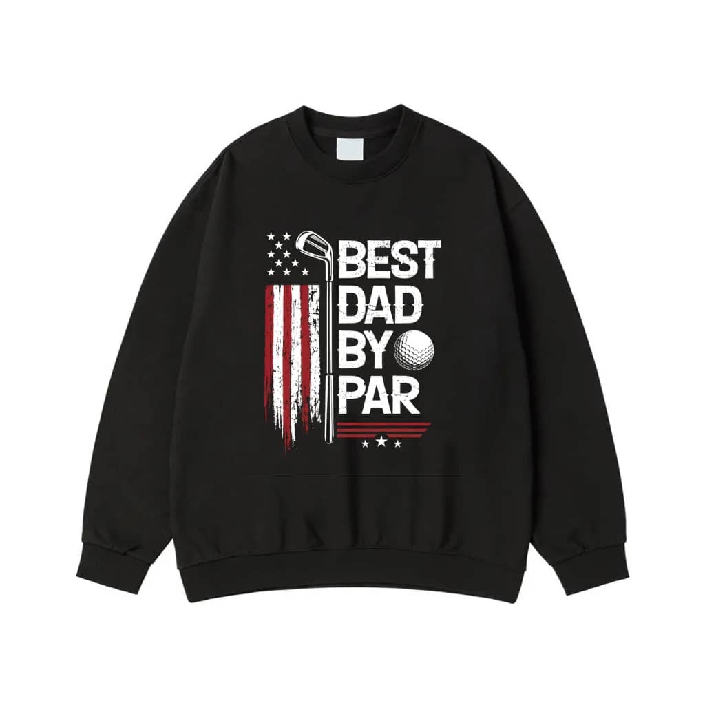 Best Dad By Par Funny Golf American Flag Father'S Day Gift
