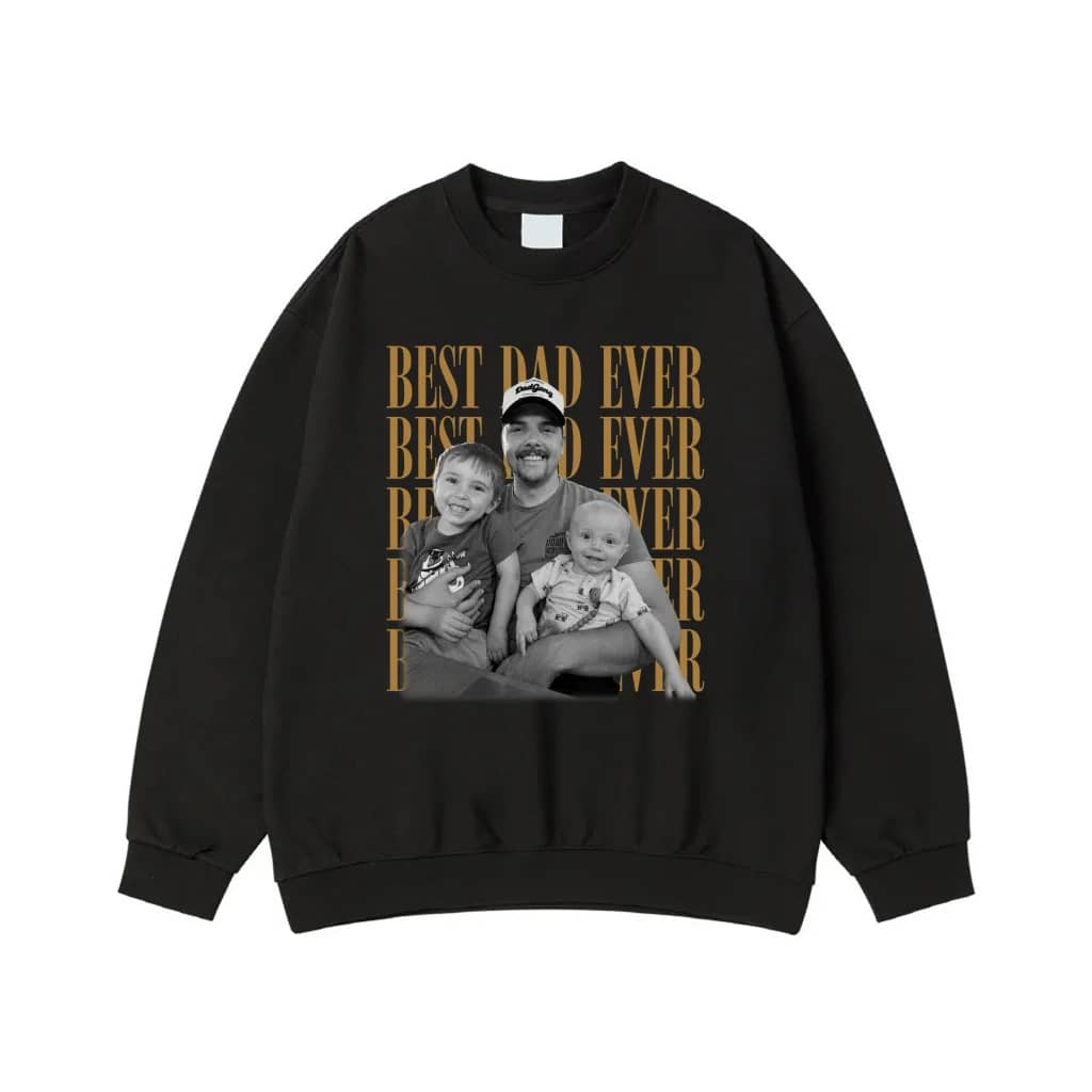 Best Dad Ever Custom Photo Vintage Style T-Shirt