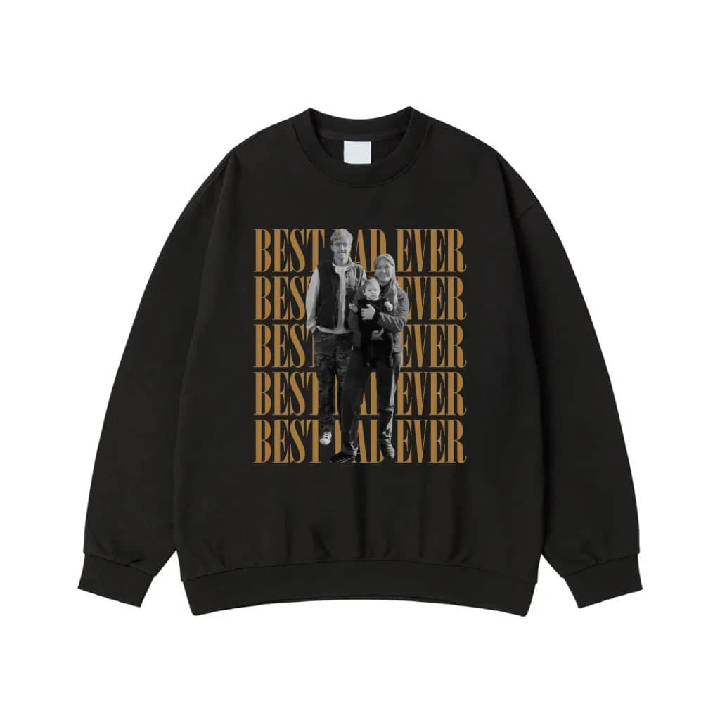 Best Dad Ever Custom Photo Vintage Style T-Shirt
