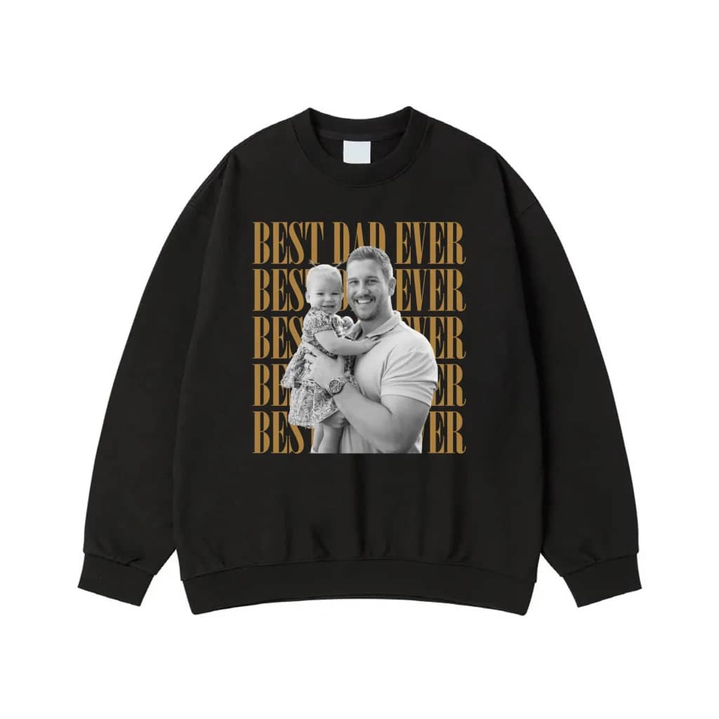 Best Dad Ever Custom Photo Vintage Style T-Shirt