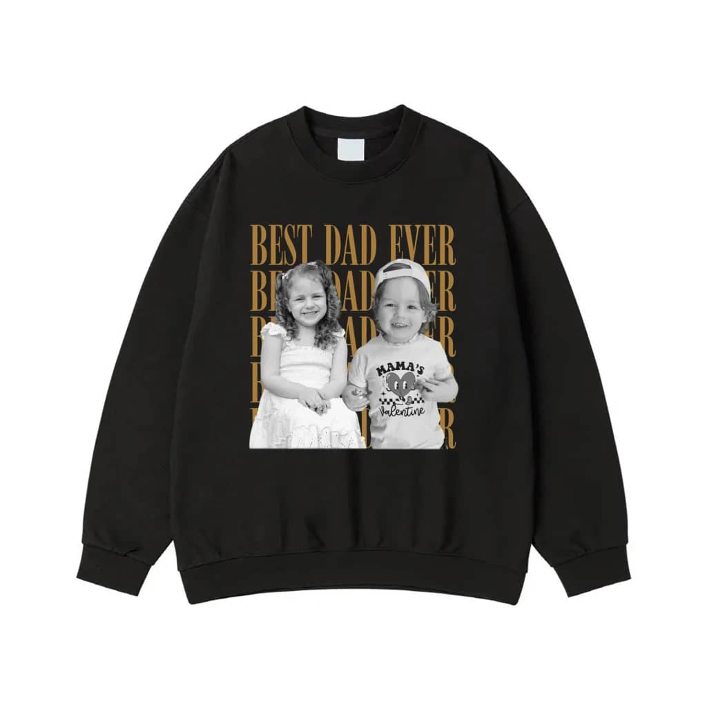 Best Dad Ever Custom Photo Vintage Style T-Shirt