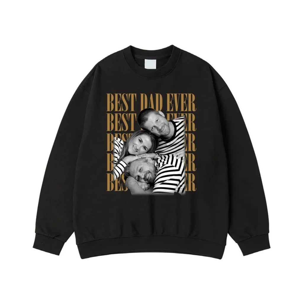 Best Dad Ever Personalized Family Photo T-Shirt