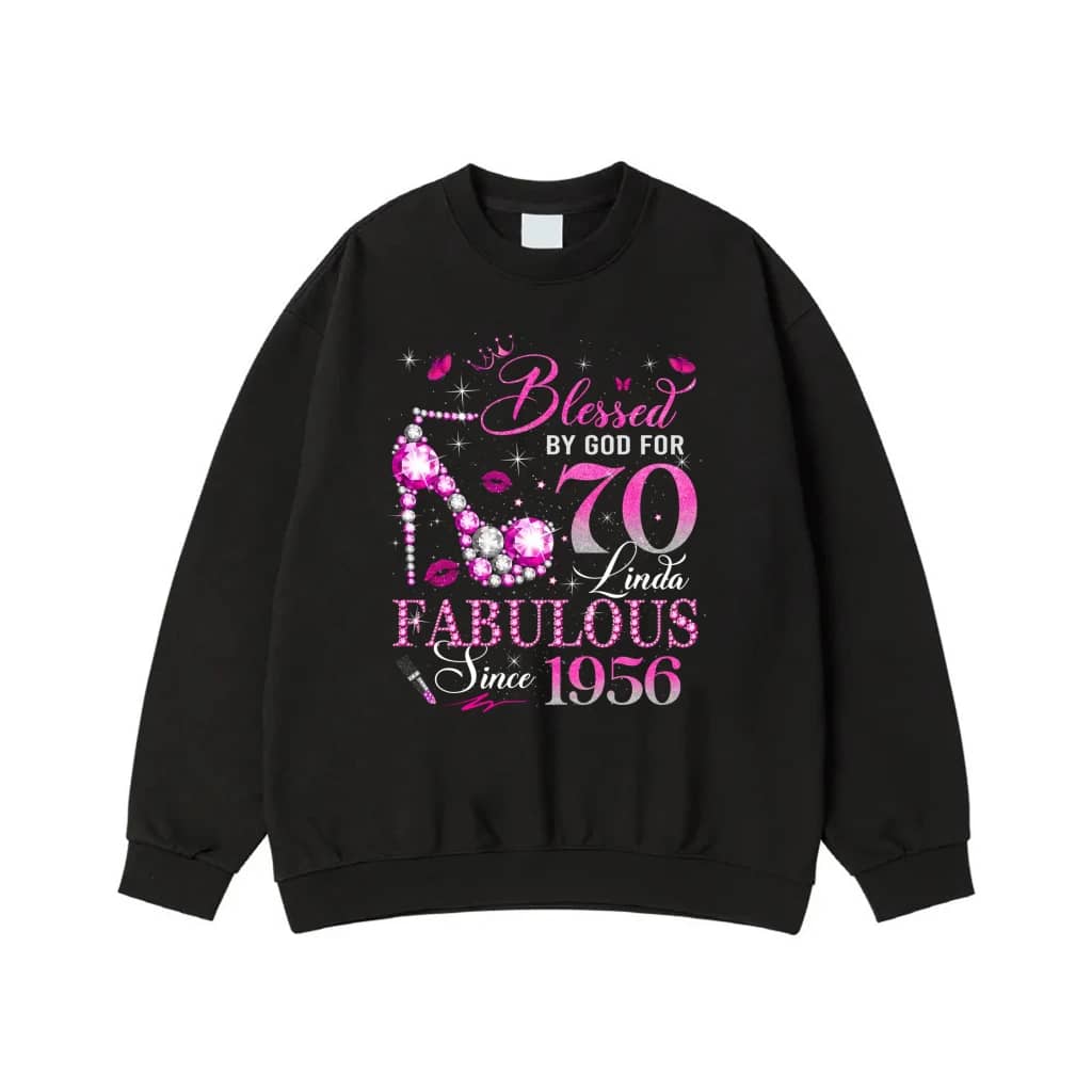 Blessed By God For 70 Fabulous Since 1956 Birthday T-Shirt