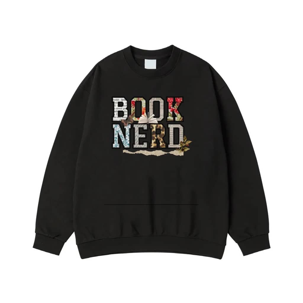 Book Nerd Collage Style Floral And Leopard Print Reading T-Shirt