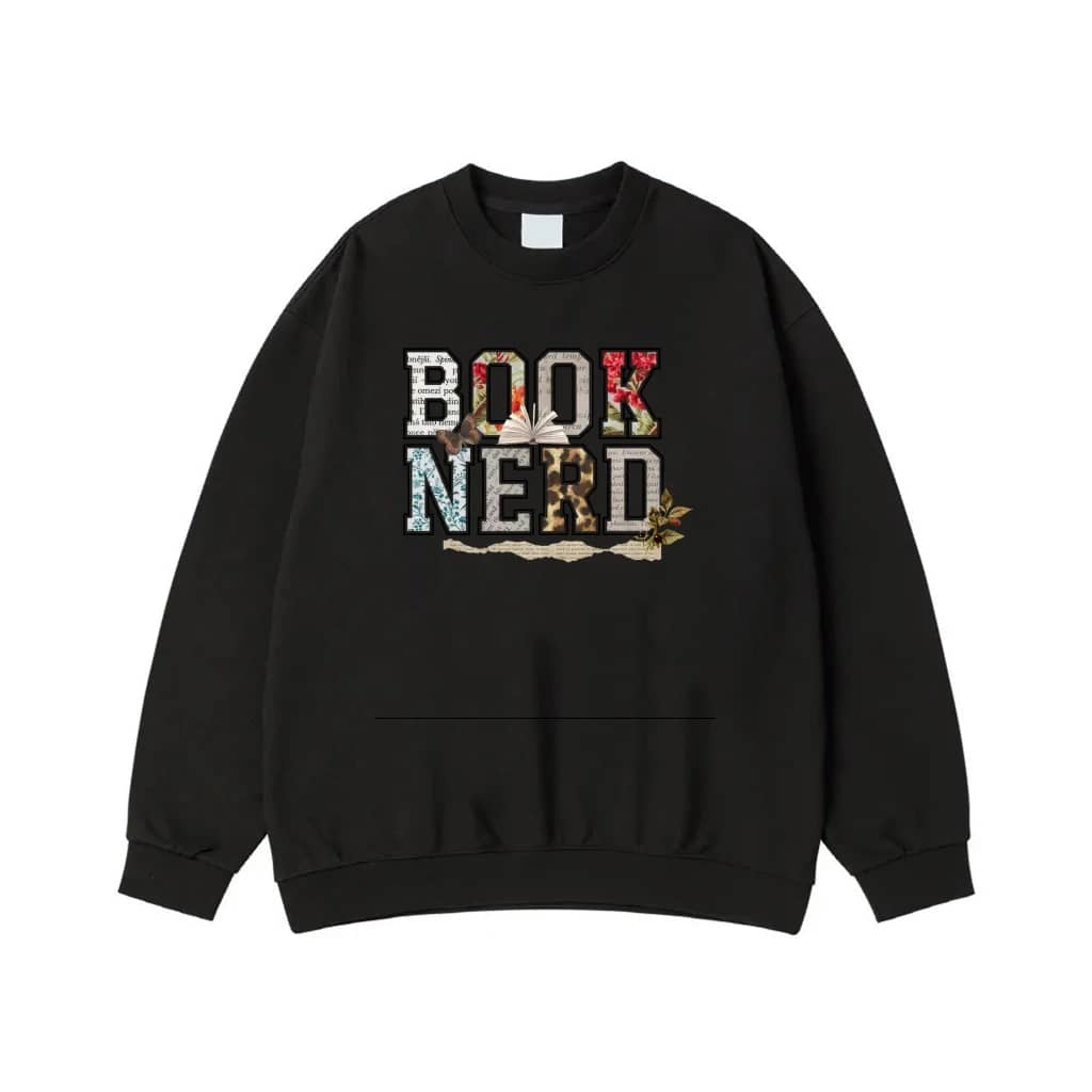 Book Nerd Floral Leopard Print Collage T-Shirt