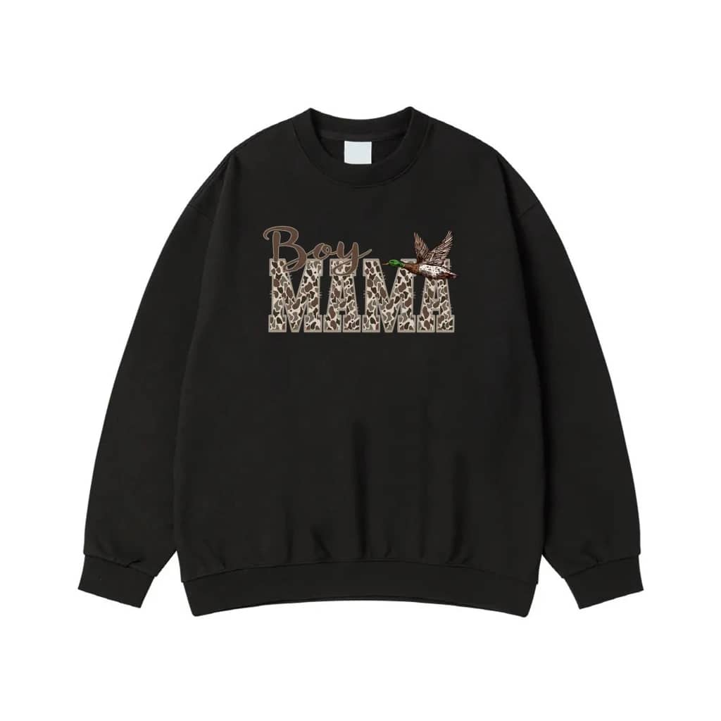 Boy Mama Camouflage Print With Flying Duck