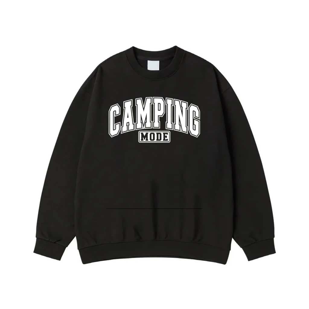 Camping Mode Athletic Varsity Font T-Shirt