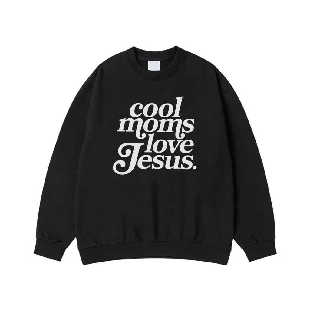 Cool Moms Love Jesus Retro Font T-Shirt