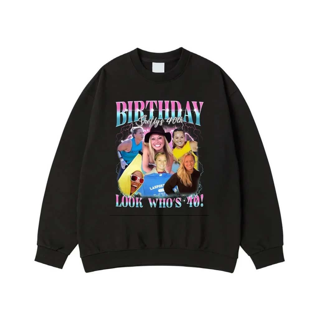 Custom Photo 40th Birthday Retro Collage T-Shirt