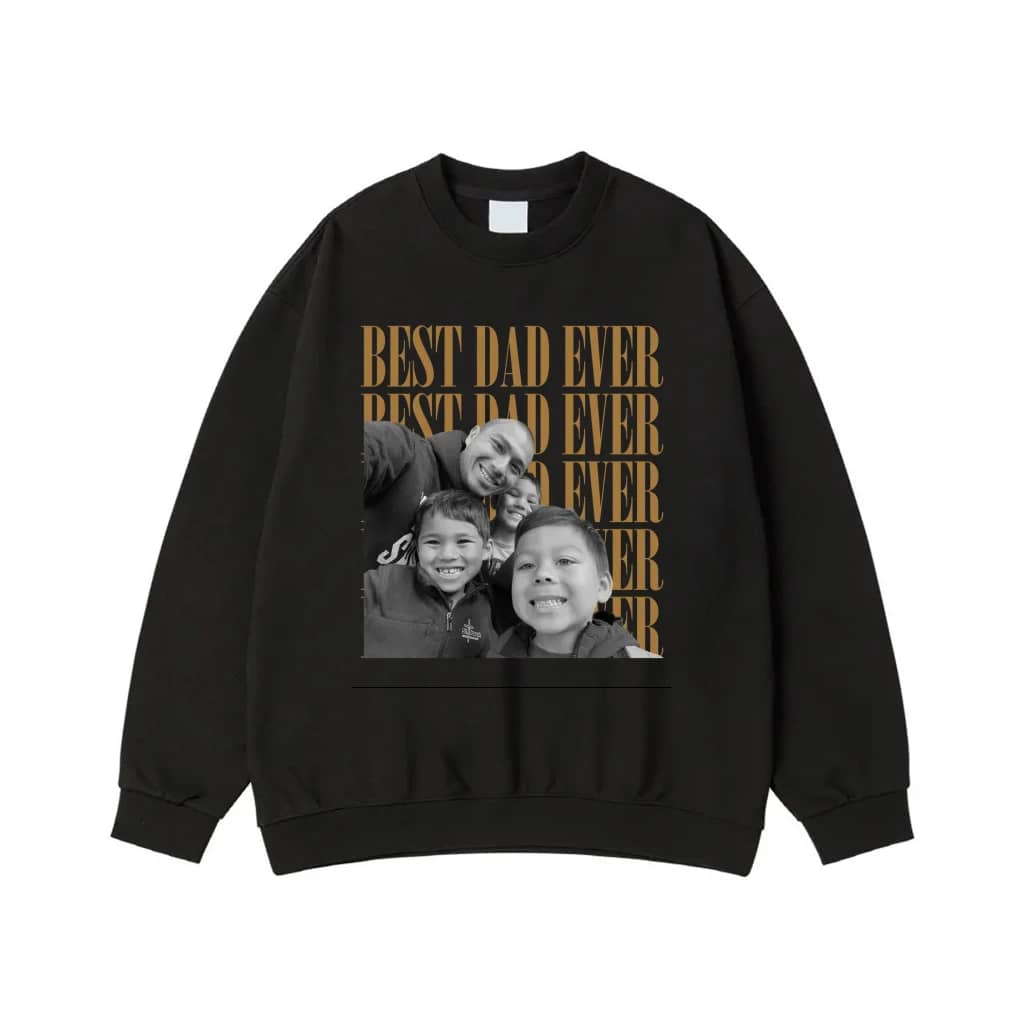 Custom Photo Best Dad Ever Vintage Style T-Shirt