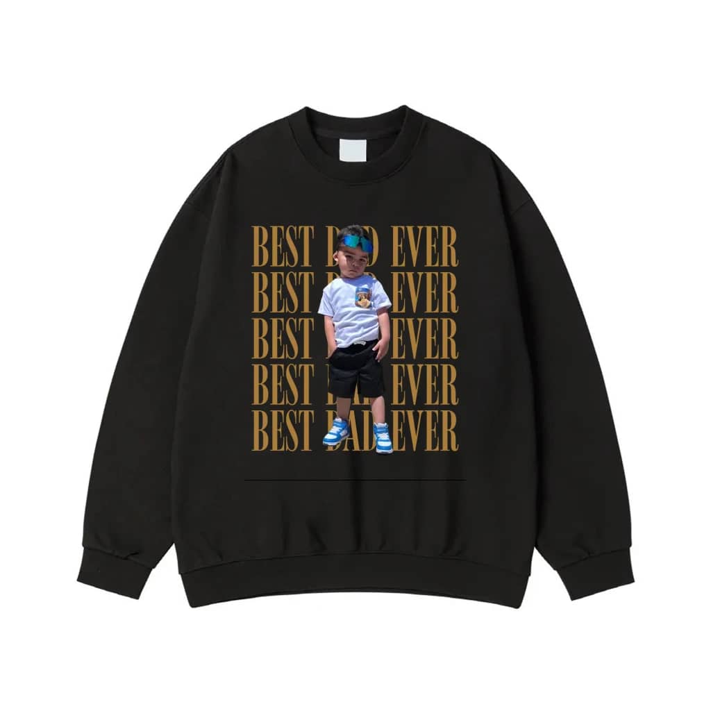 Custom Photo 'Best Dad Ever' Vintage Style T-Shirt