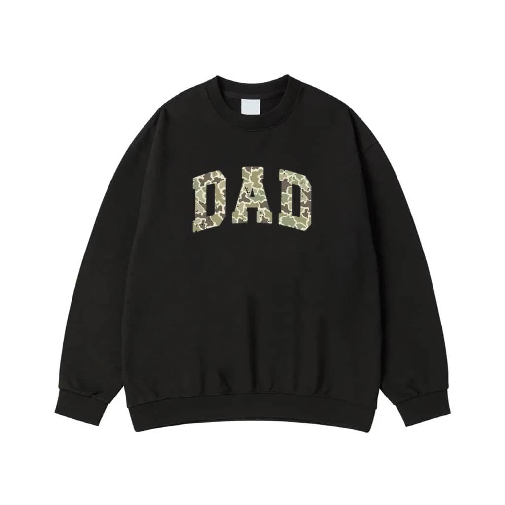 Dad Camouflage Pattern Block Letters T-Shirt