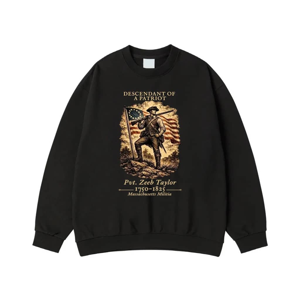 Descendant Of A Patriot Pvt. Zeeb Taylor Massachusetts Militia T-Shirt