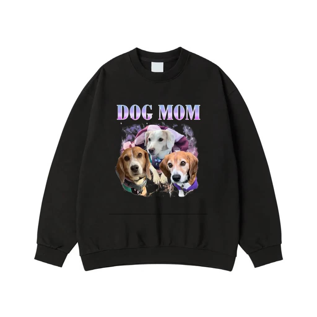 Dog Mom T-Shirt With Three Dogs Photo Graphic