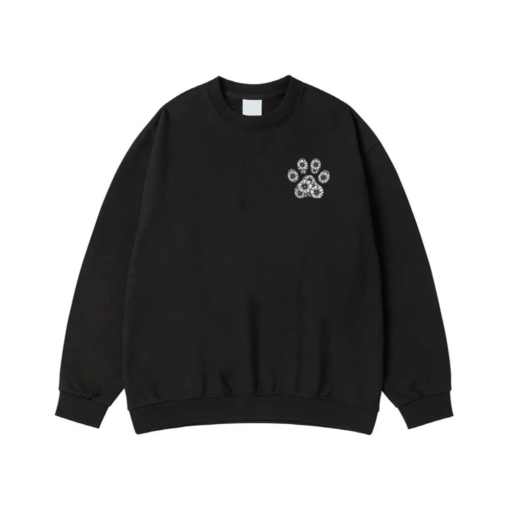 Floral Paw Print Graphic T-Shirt