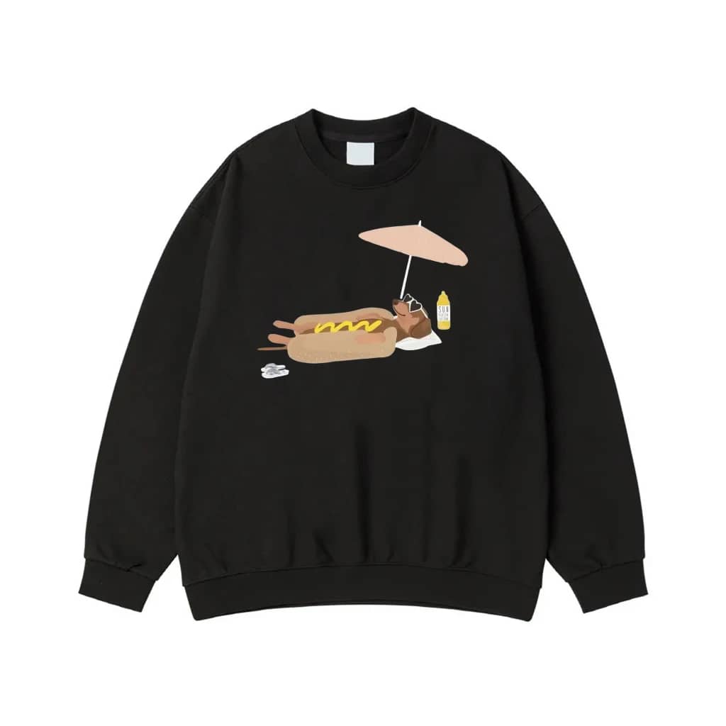 Funny Dachshund Hot Dog Sunbathing On The Beach T-Shirt