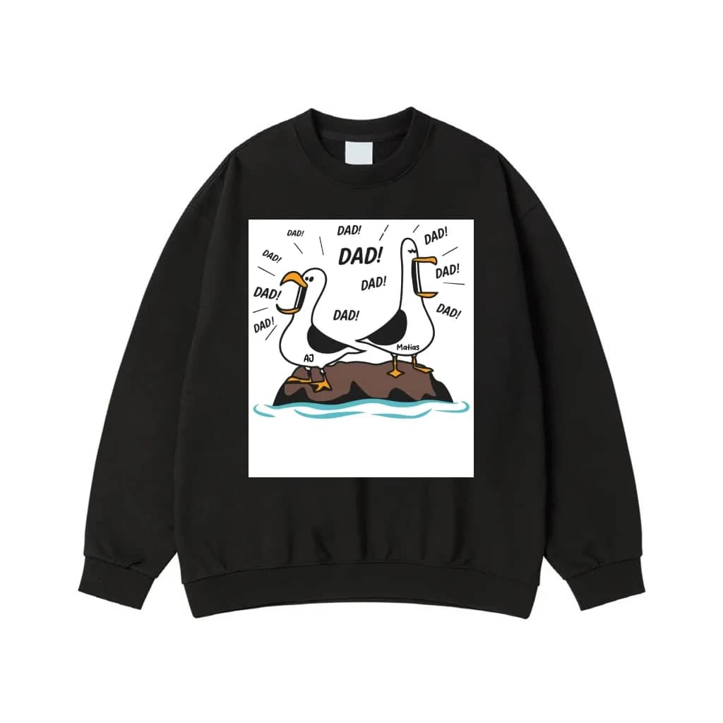 Funny Seagulls Screaming Dad T-Shirt With Custom Names