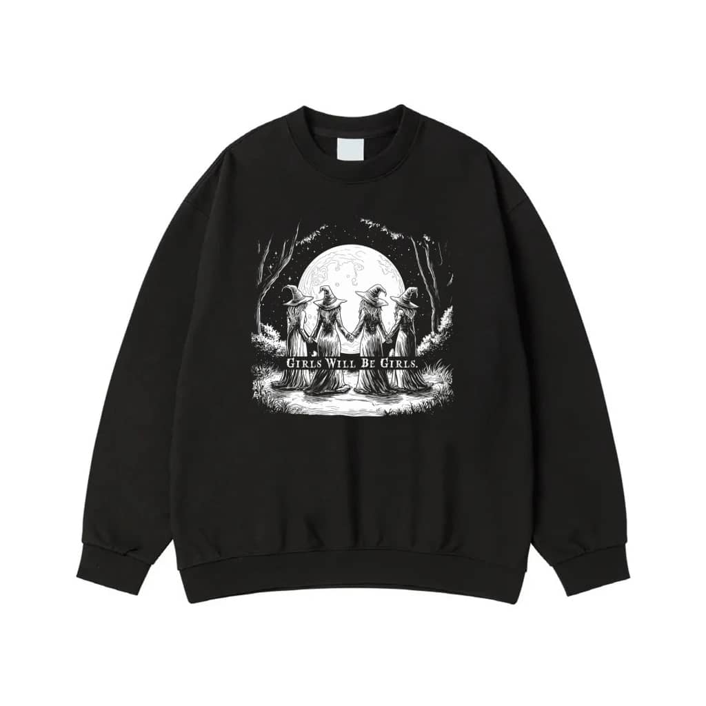Girls Will Be Girls Witch Coven Under The Full Moon T-Shirt