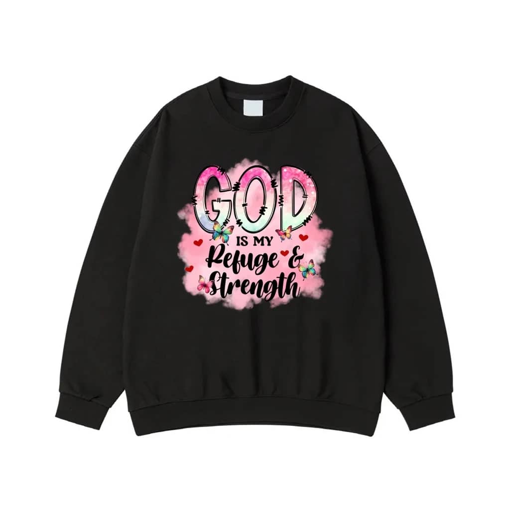 God Is My Refuge & Strength Christian Faith Butterfly T-Shirt