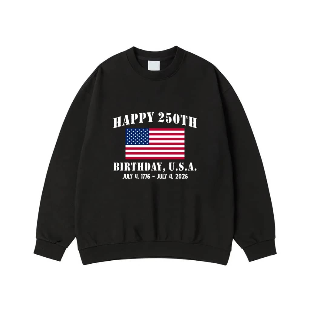 Happy 250th Birthday U.S.A. American Flag July 4 1776 - 2026 T-Shirt