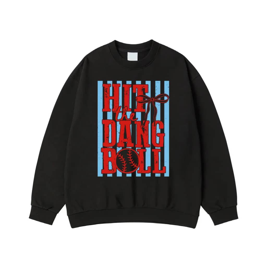 Hit The Dang Ball Funny Baseball Graphic T-Shirt