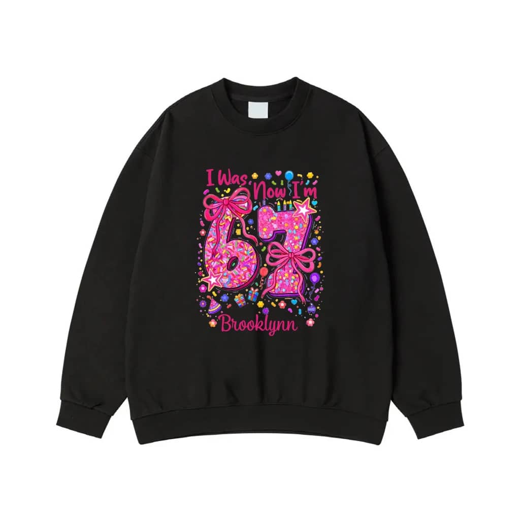 I Was 6 Now I'M 7 Donut Themed 7th Birthday Shirt For Girls