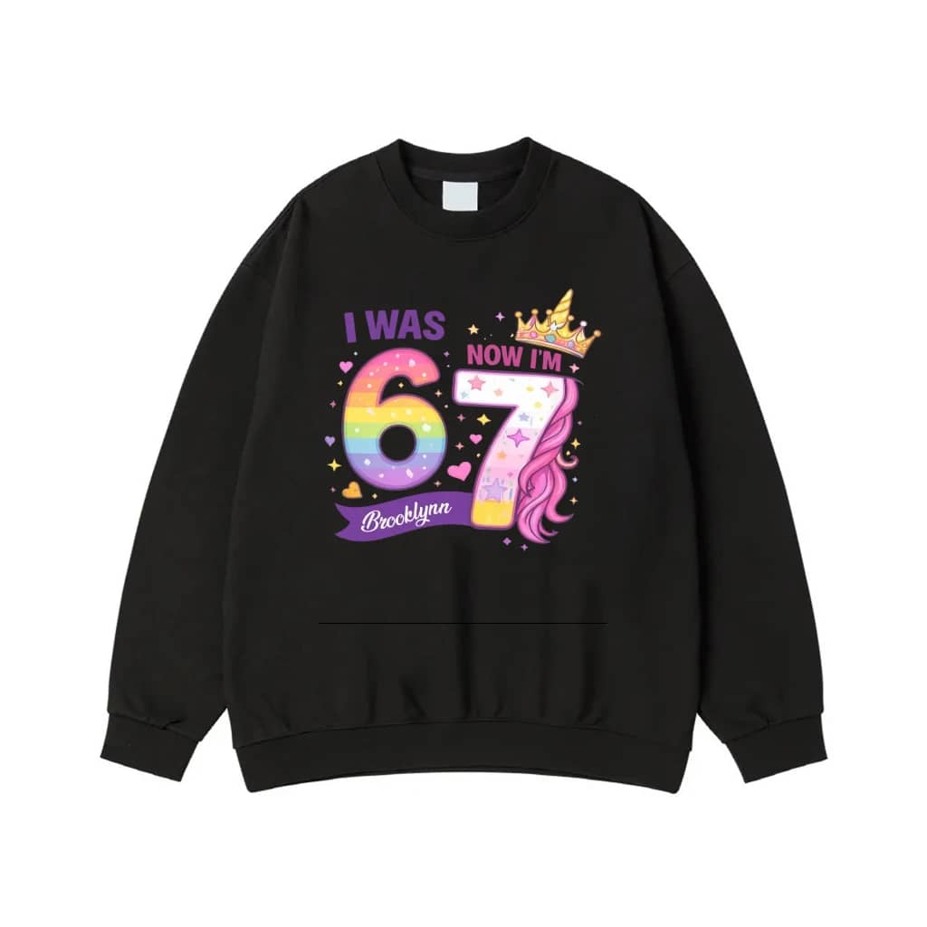I Was 6 Now I'M 7 Unicorn 7th Birthday Personalized Shirt