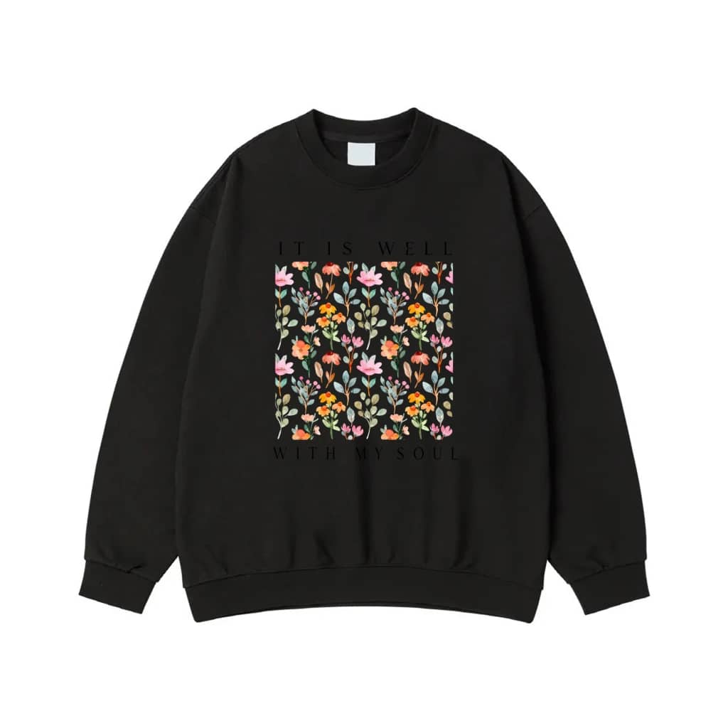 It Is Well With My Soul Watercolor Floral T-Shirt
