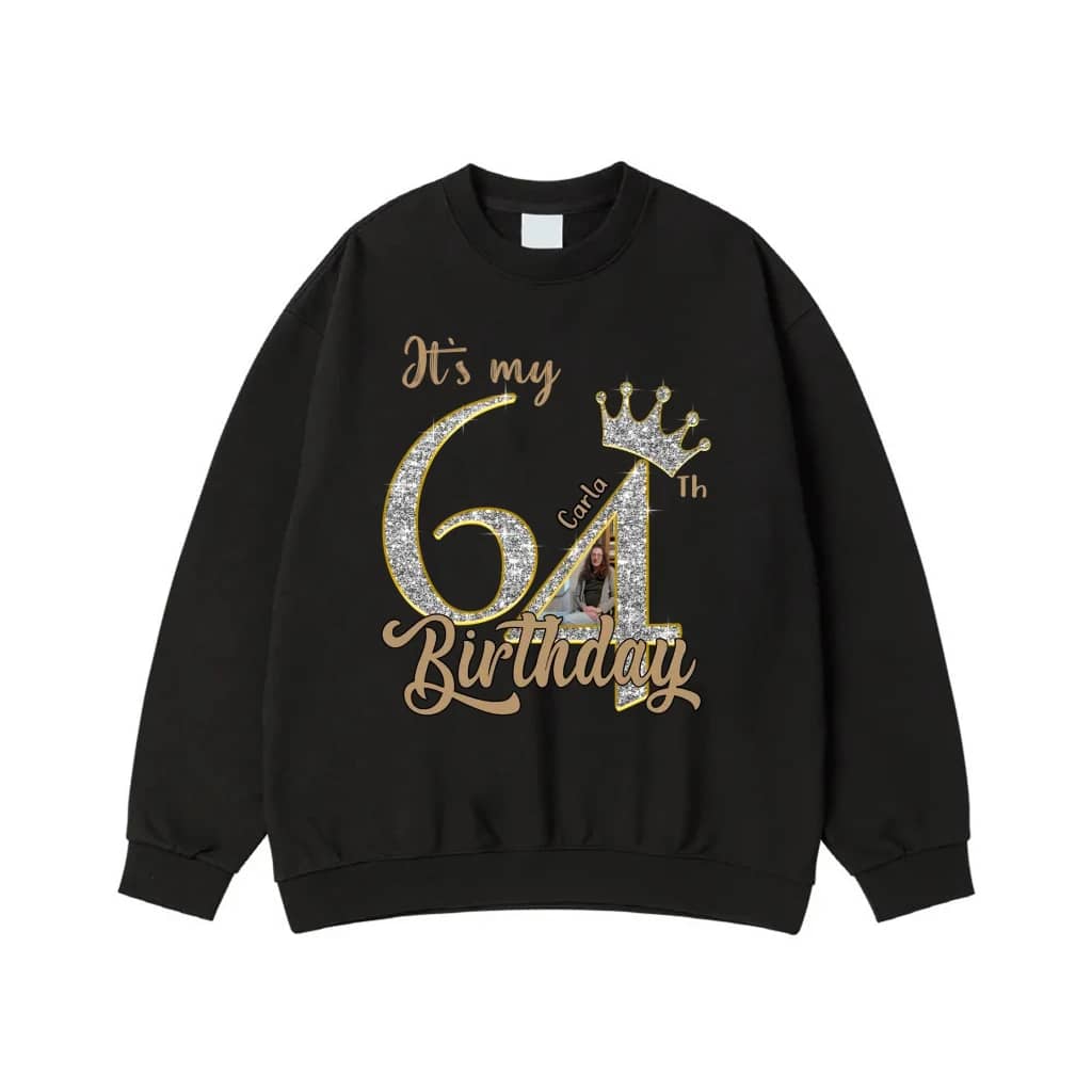 It'S My 64th Birthday Personalized Photo And Name T-Shirt