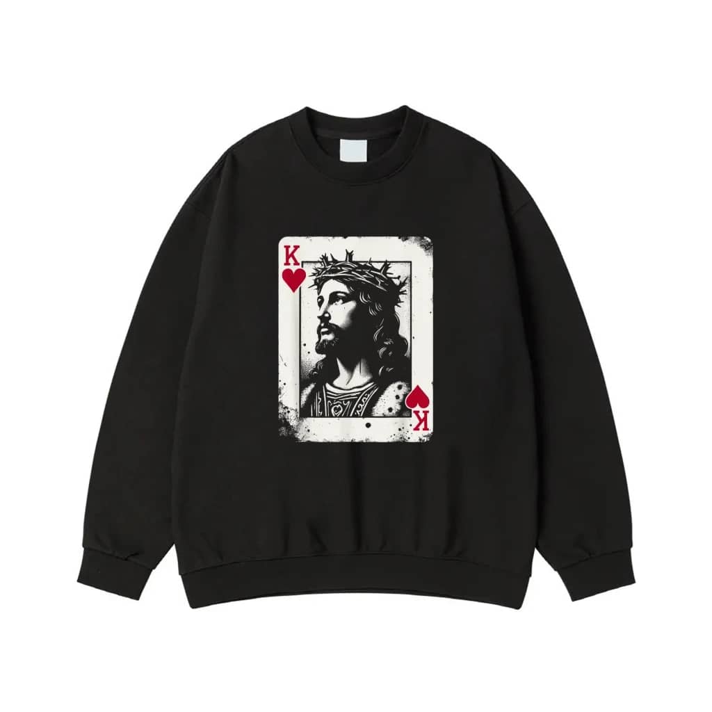 Jesus Christ King Of Hearts Playing Card T-Shirt