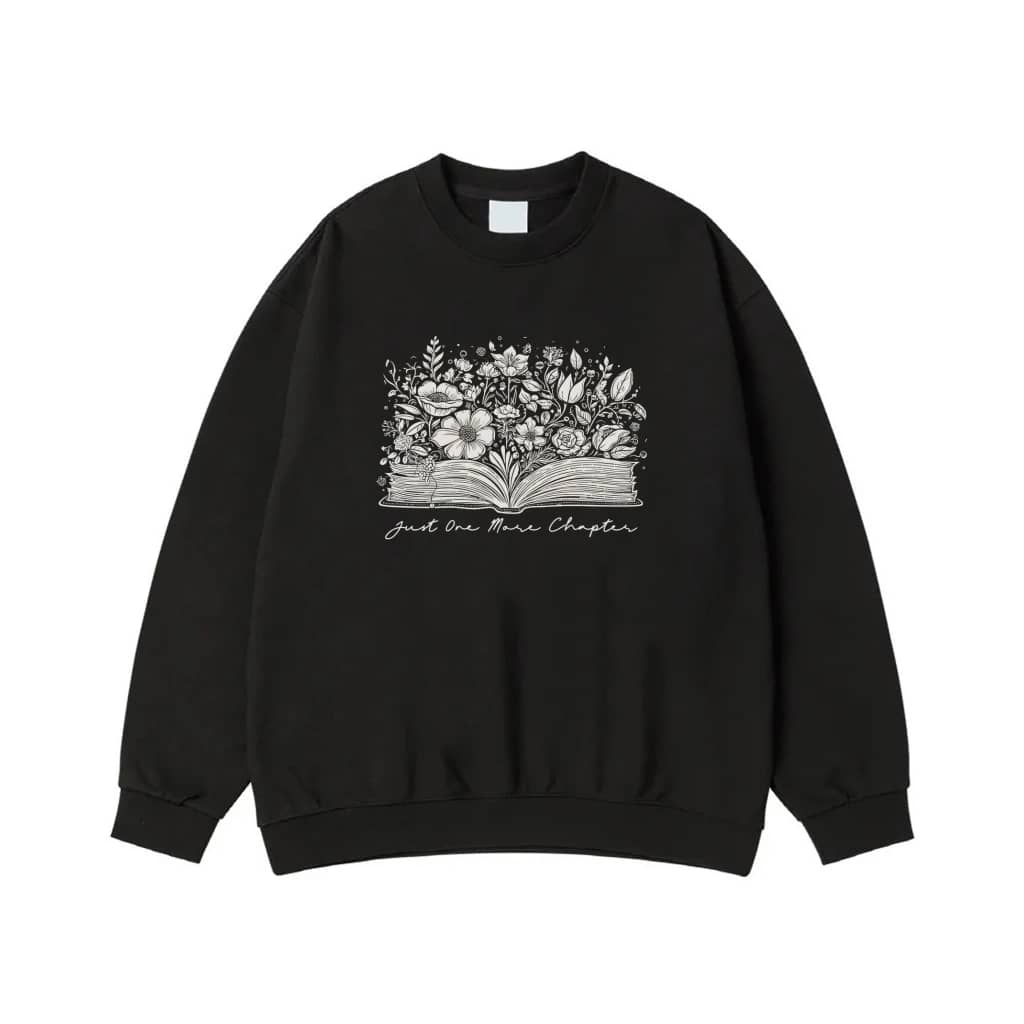 Just One More Chapter Floral Open Book T-Shirt