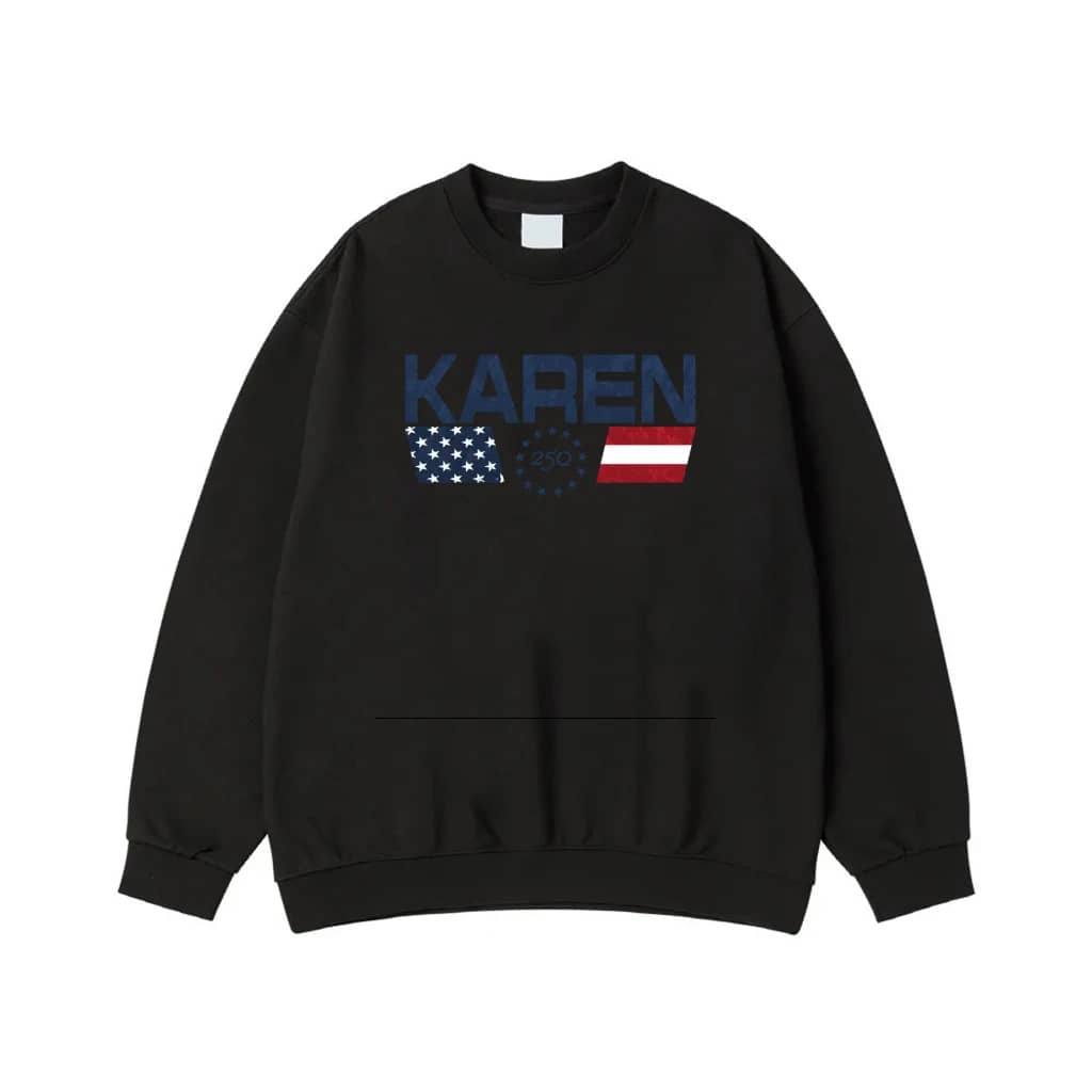 Karen Personalized Name Usa 250th Anniversary Betsy Ross Flag T-Shirt