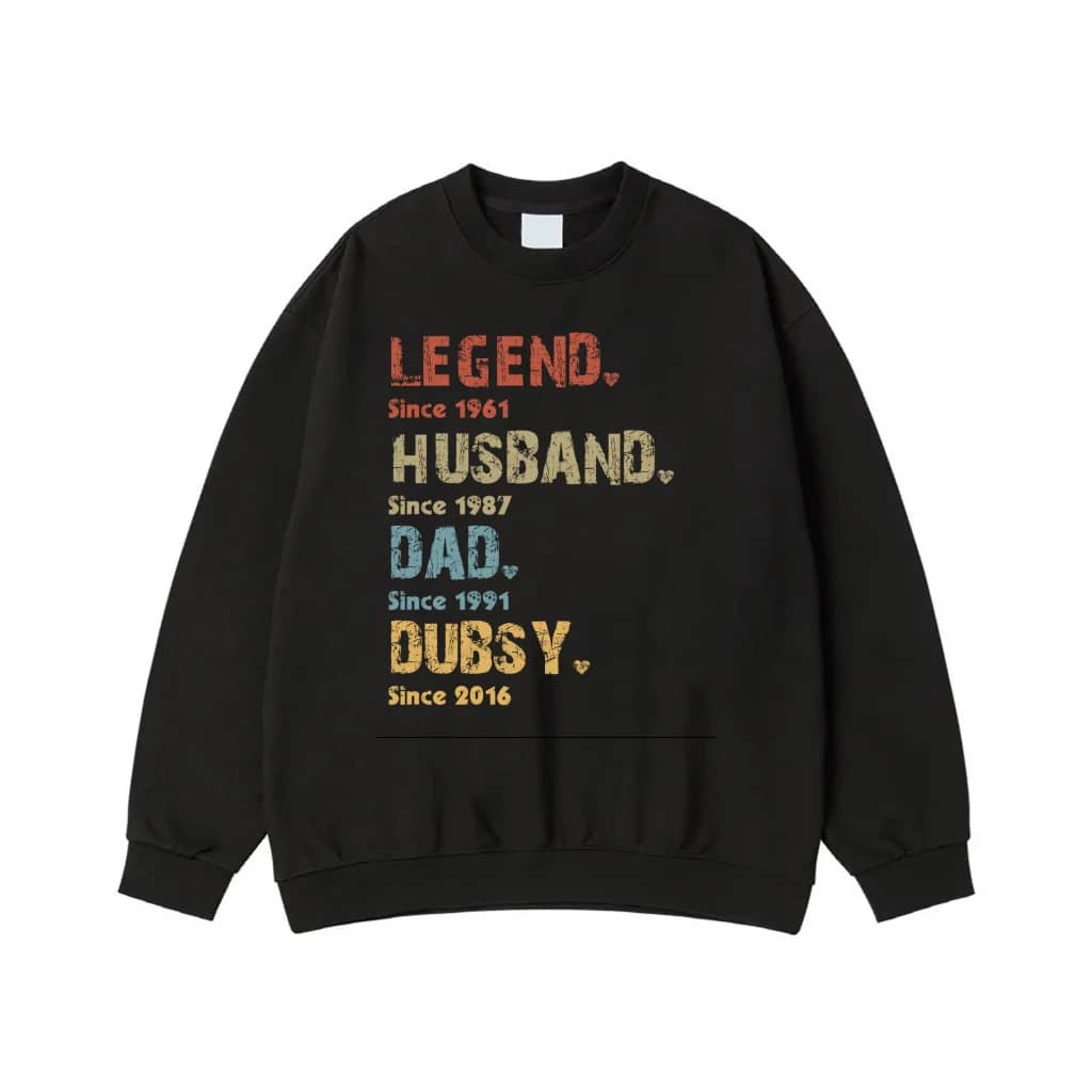 Legend Husband Dad Dubsy Since Custom Years Vintage T-Shirt