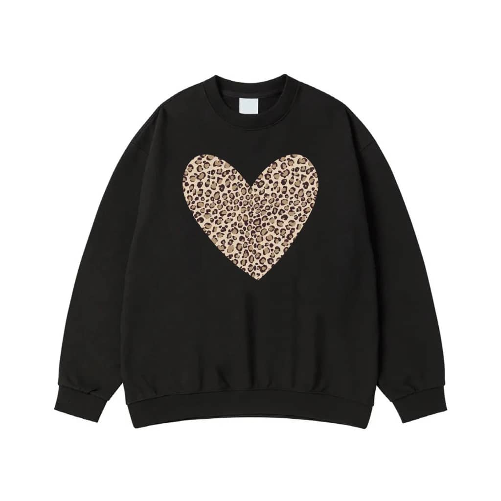 Leopard Print Heart T-Shirt