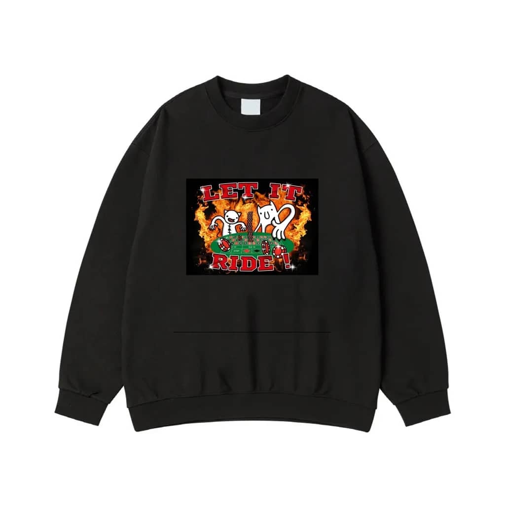 Let It Ride Funny Cartoon Cats Playing Craps At Casino T-Shirt
