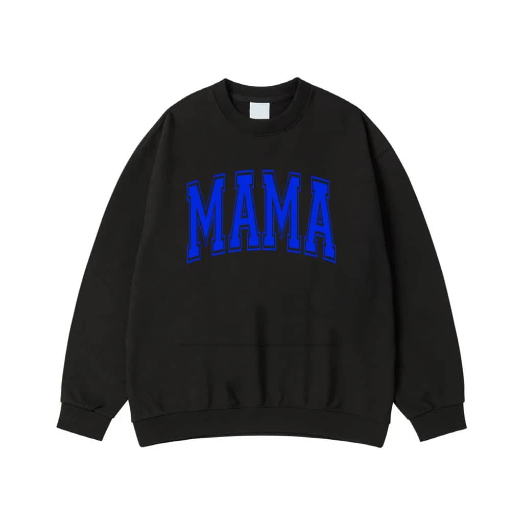 Mama Blue Collegiate Lettering Camouflage T-Shirt