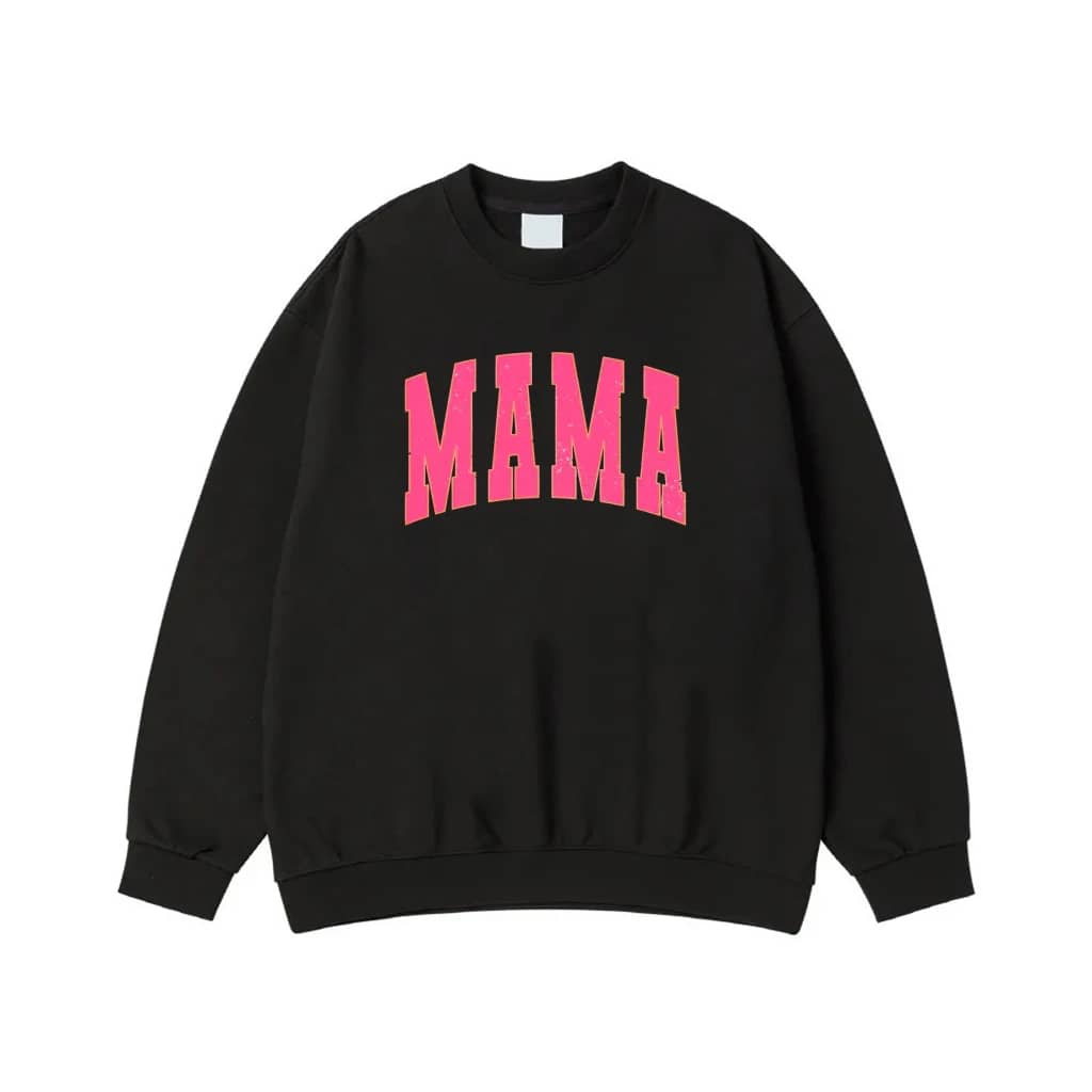 Mama Pink Varsity Letters On Gray Camo T-Shirt