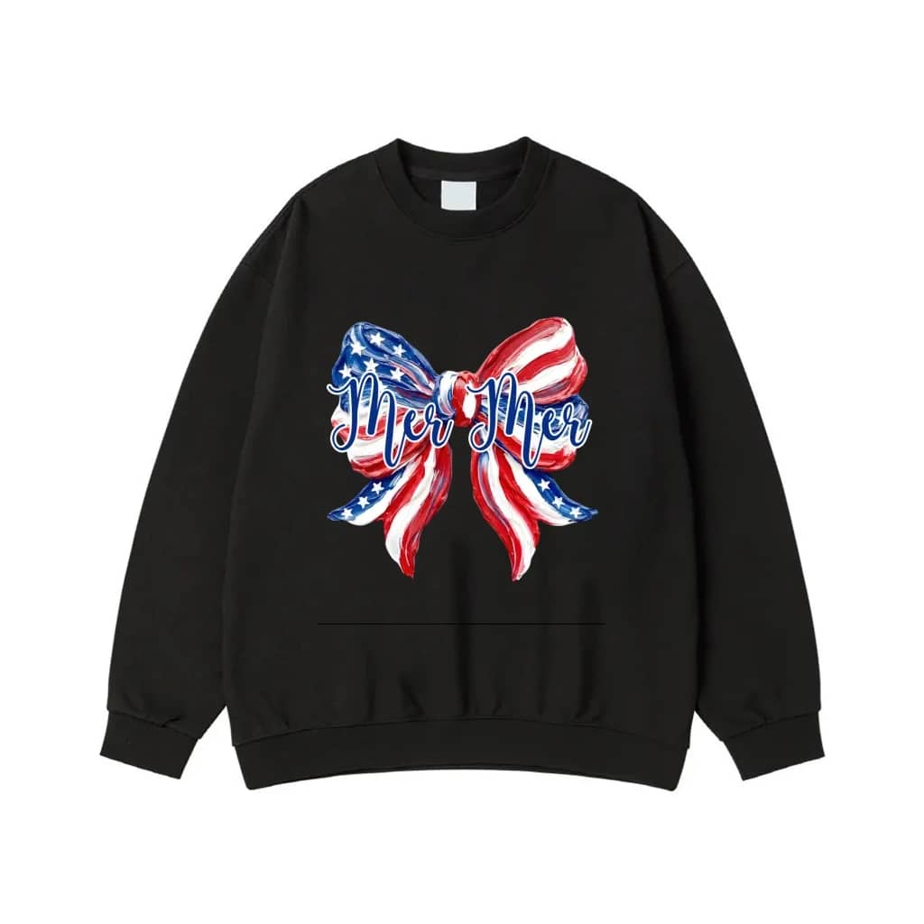 Mermer Patriotic American Flag Painted Bow