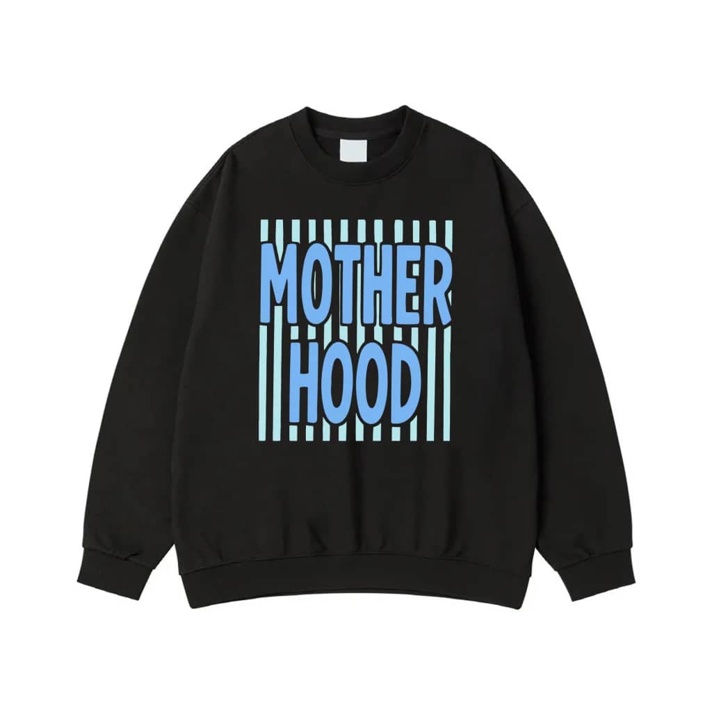 Motherhood Bold Text Retro Stripe T-Shirt