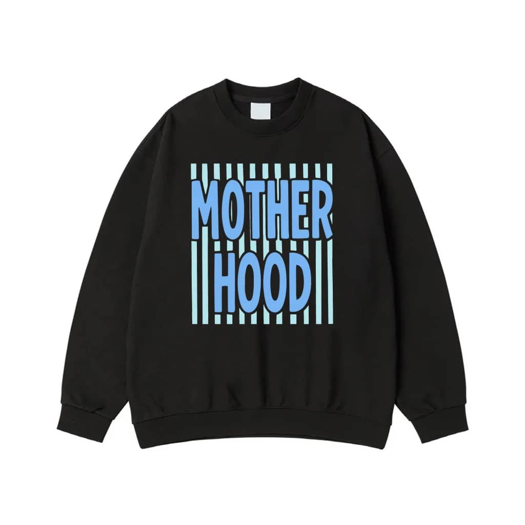 Motherhood Bold Text With Vertical Stripes Background