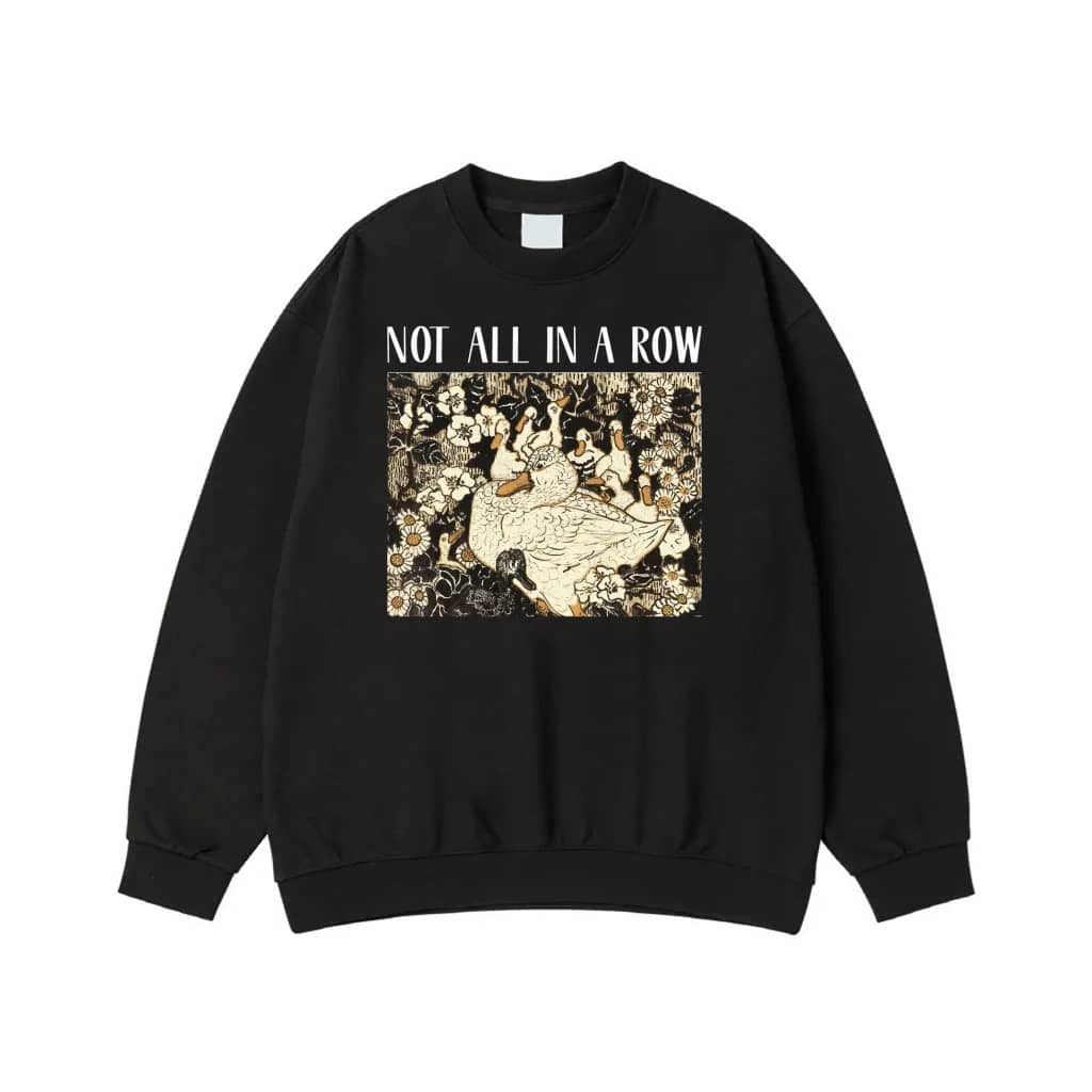 Not All In A Row Mother Duck And Ducklings Vintage Illustration T-Shirt