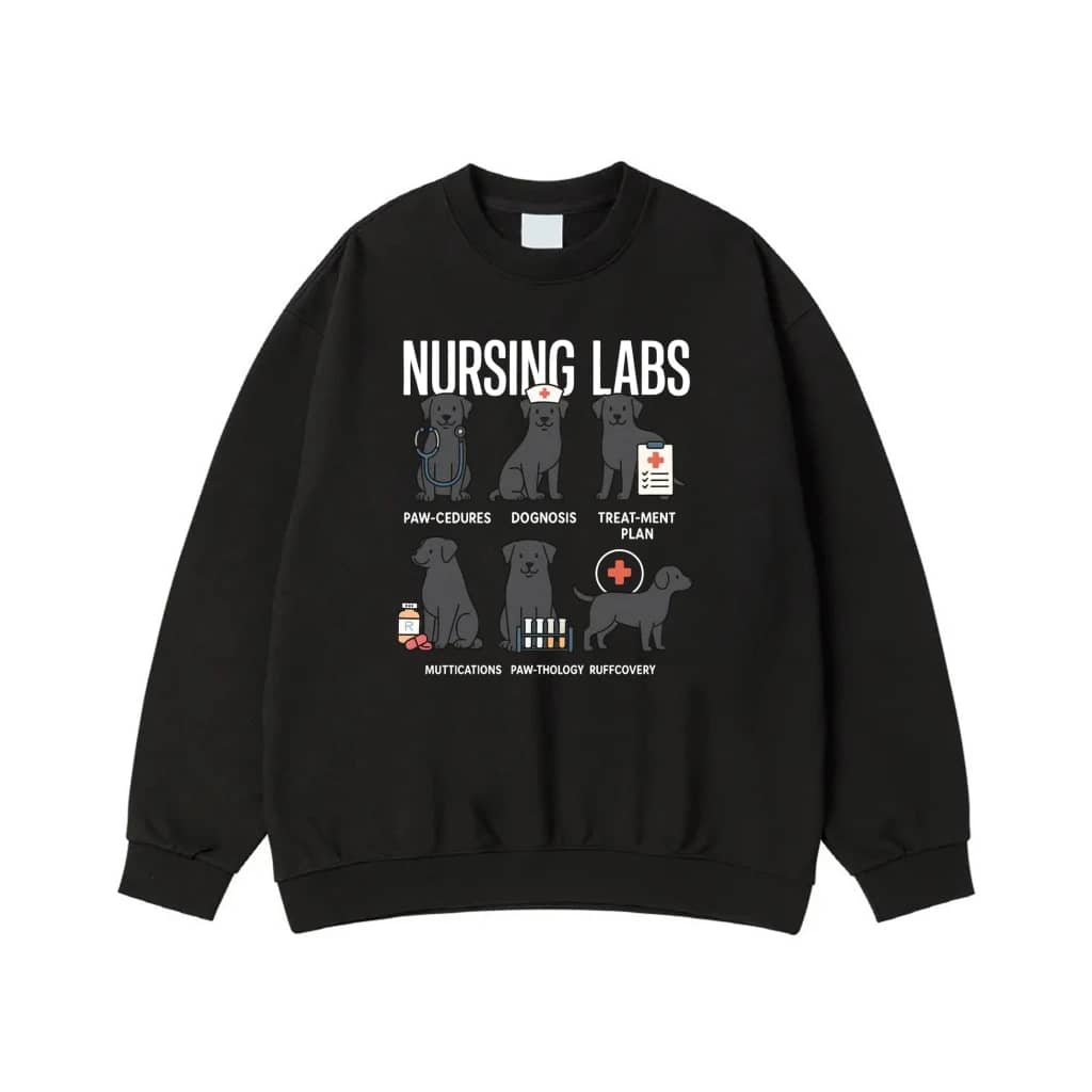 Nursing Labs Funny Labrador Retriever Medical Puns T-Shirt