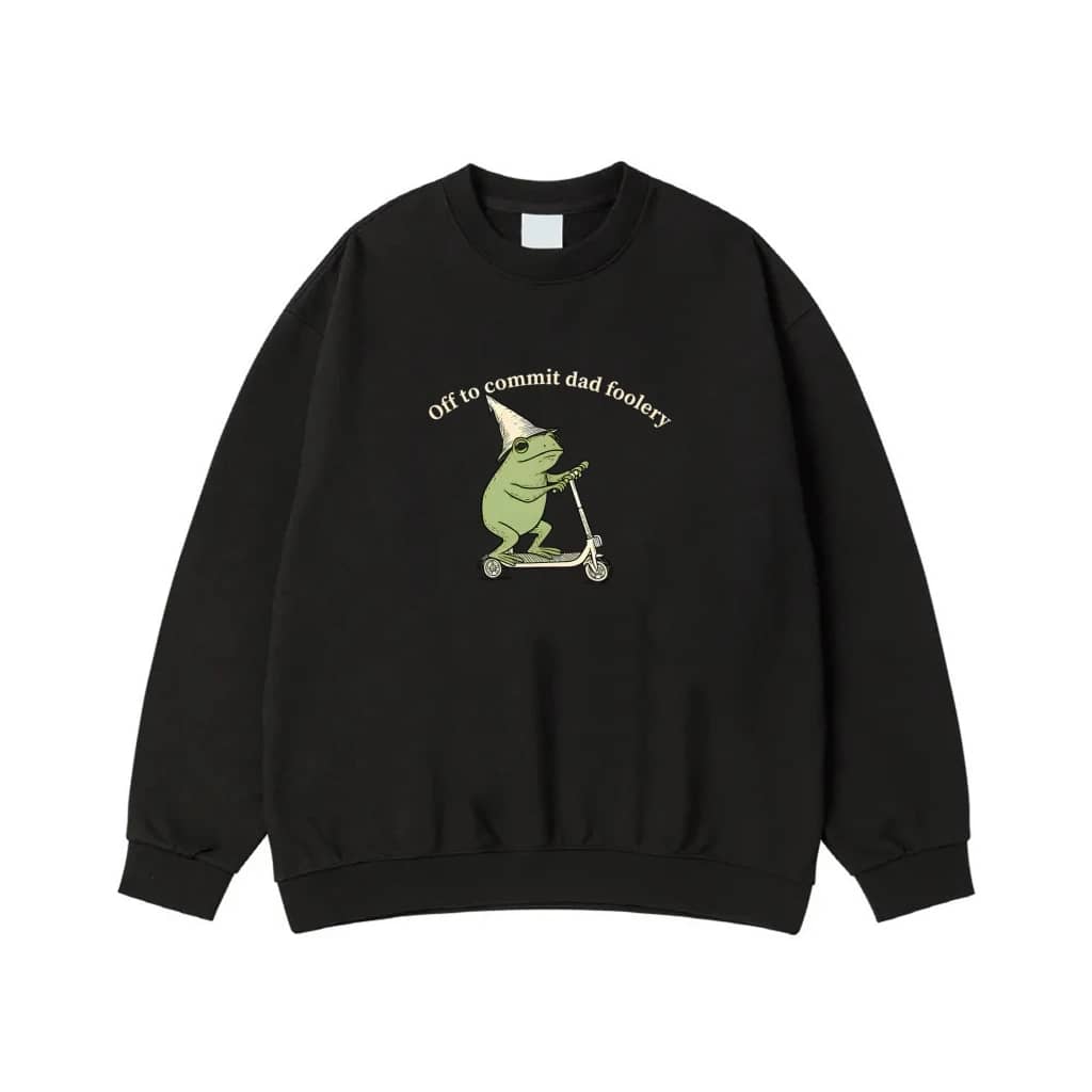 Off To Commit Dad Foolery Funny Frog On A Scooter T-Shirt