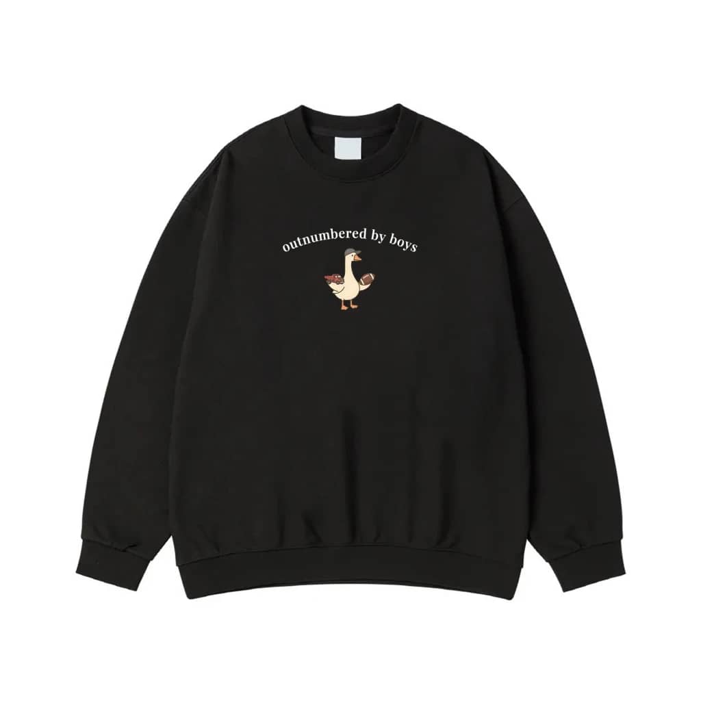 Outnumbered By Boys Goose With Football And Cap T-Shirt