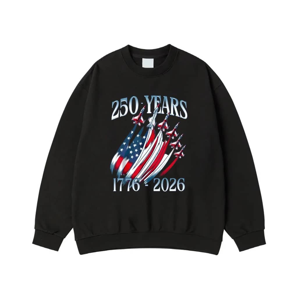 Patriotic 250 Years 1776-2026 Usa Anniversary Fighter Jets T-Shirt